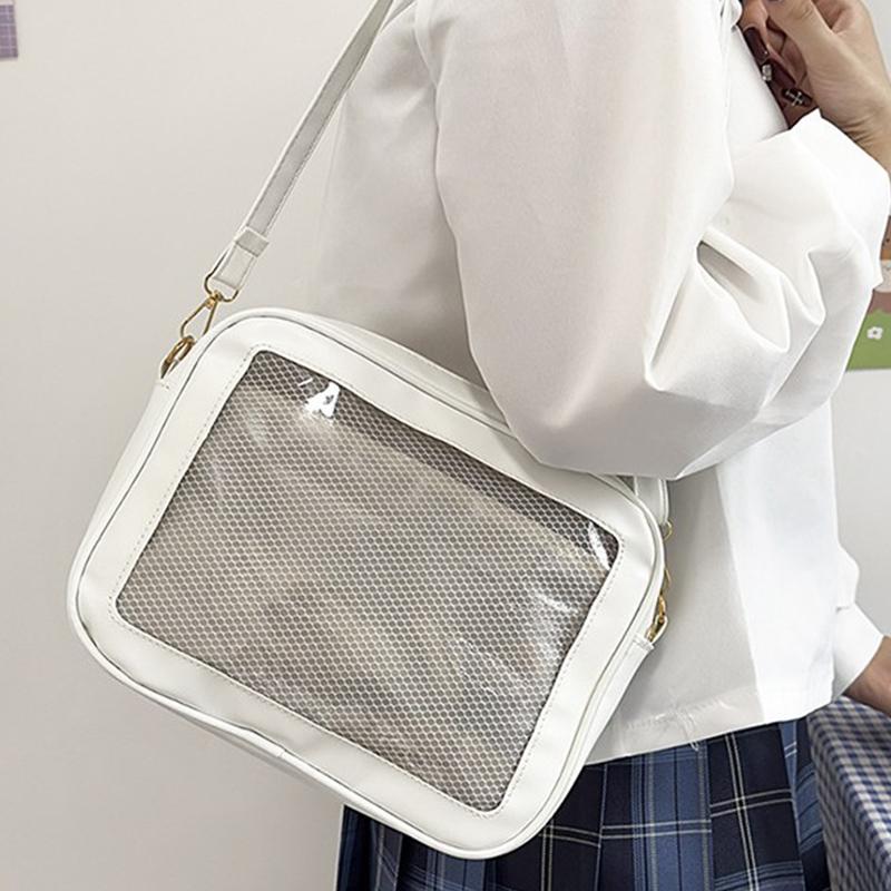 1Pcs High School Girls Uniform Jk Crossbody Shoulder Bag Handbags Japanese Harajuku Ita Bag For Women Pu Transparent Itabag