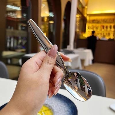 Edelstahllöffel Koreanischer Langer Griff Geschirr Verdicken Rühren Eislöffel Mahlzeitlöffel Haushaltslöffel