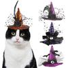 Halloween Pet Witch Hat Lace Pointed Hat Cosplay Dress Up Photo Prop for Kitten Puppy Small Dog Holiday Party Pet Costume Decor