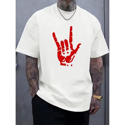 T-shirt da uomo girocollo a maniche corte, T-shirt stampata, Top alla moda da uomo, T-shirt casual sportiva per vacanze e casa, T-shirt da uomo, Maglione girocollo