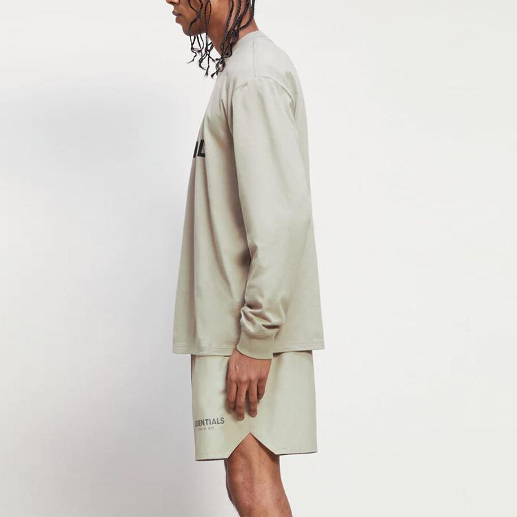 Fear of God Essentials FW20 Long Sleeve T-shirt with Front Lettering Men Tops Moss FOG-FW20-293
