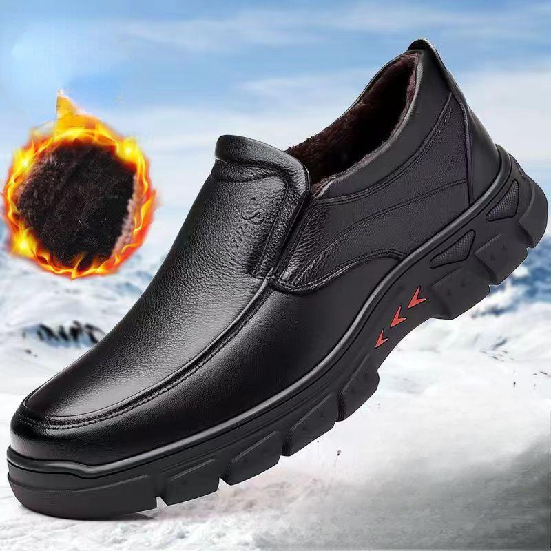 Kožená obuv Pánská velká velikost ležérní kožená obuv Hovězí kůže Táta Pánské boty