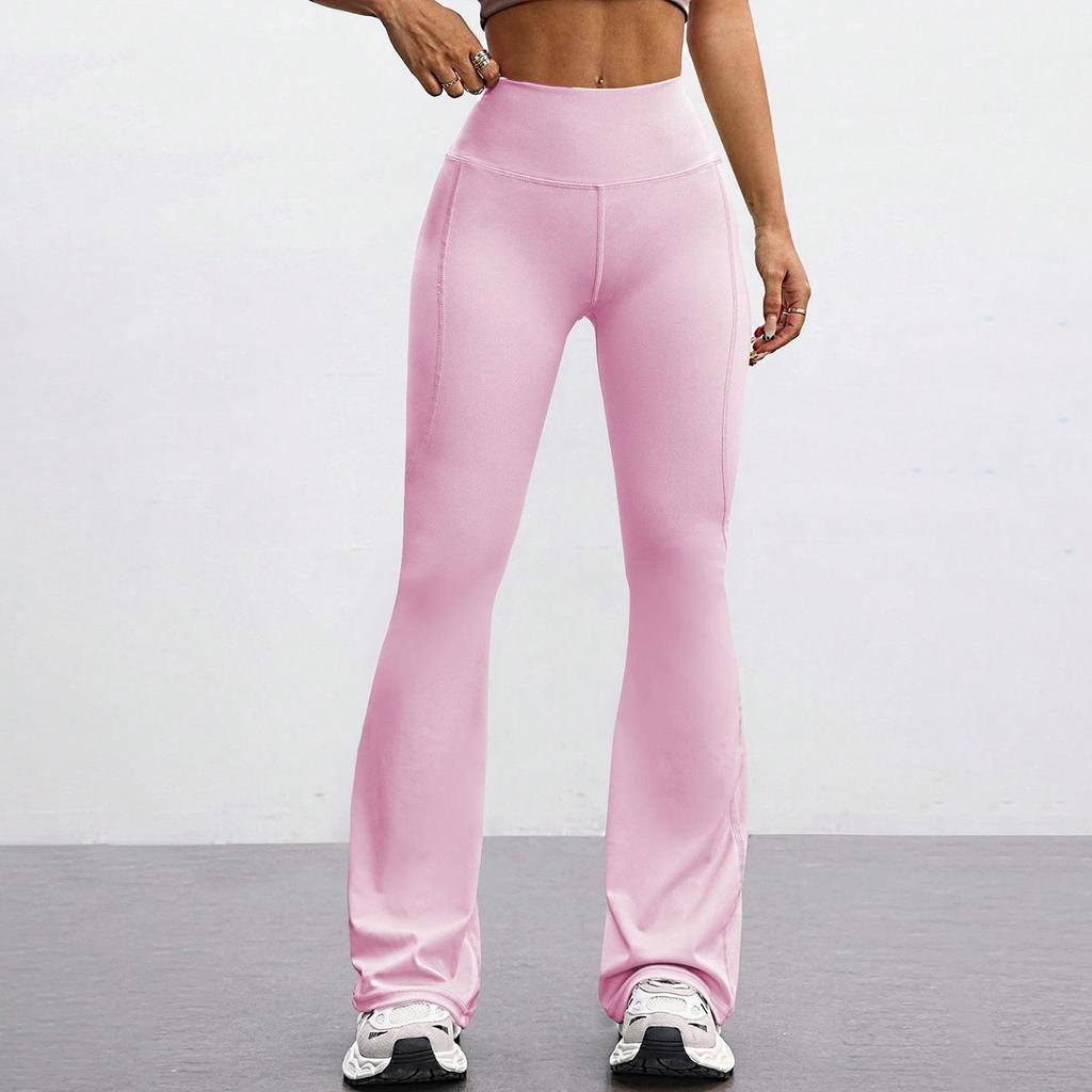 Dámské vysokopásé zvonové jógové kalhoty s pocitem druhé kůže: Rychleschnoucí, Zvedající hýždě, Přiléhavé sportovní legíny