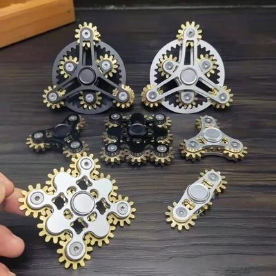 New Premium Mechanical Gear Linkage Metal Fidget Spinner Copper Edc Anti Stress Sensory Finger Gyro Toys For Adults Gifts