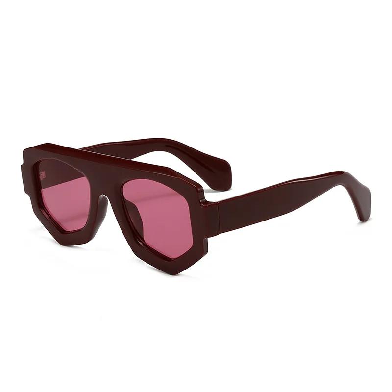 Fashion Irregular Square Sunglasses Outdoor Shades UV400 Retro Purple Men  Sun Glasses Women Travel Party Business Festival Gift