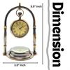 Desk Clock Table Clock with Maritime Brass Compass Victoria London Nautical Brass Table Clock