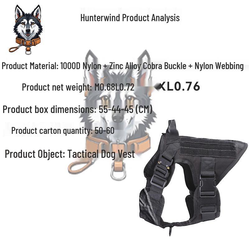 Verstellbare taktische Hundeweste für grenzüberschreitendes Training