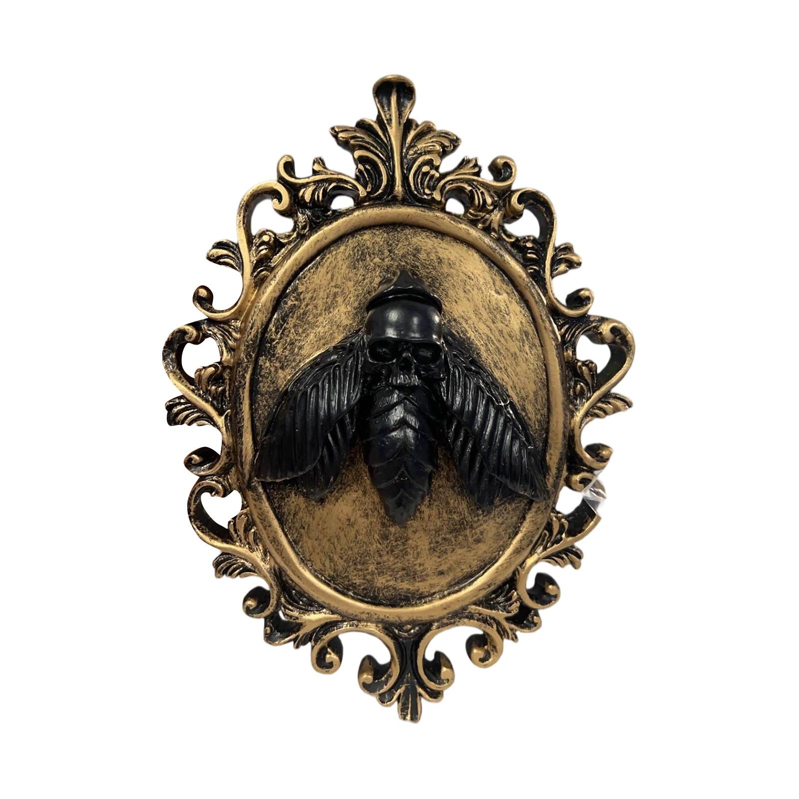 

Готическая фреска, колдовская фреска, украшение, винтаж, настенная скульптура, юмористическое и жуткое украшение с ведьмой One Size золотой