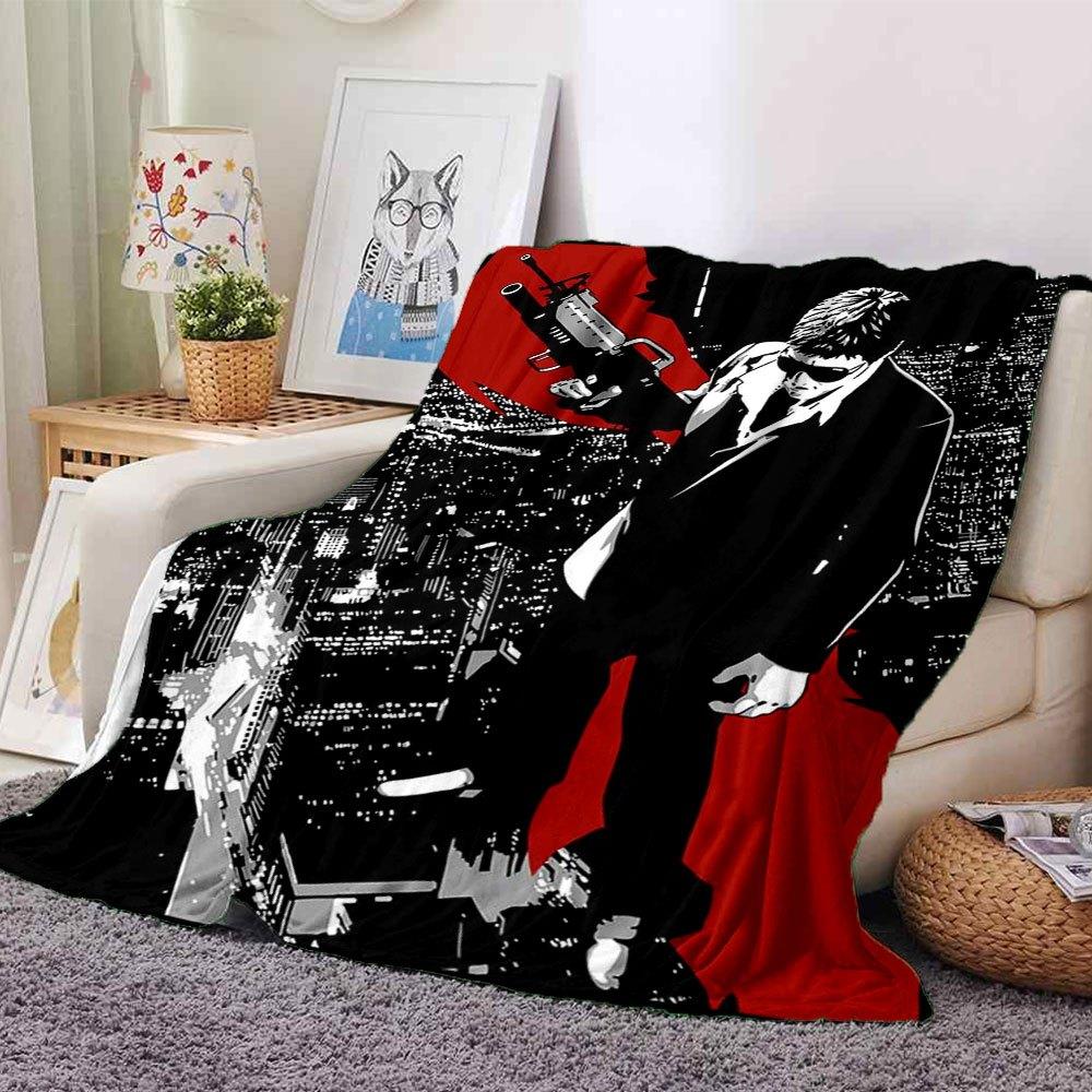 

1pc Scarface-Inspired Flannel Blanket - Soft Cozy All-Season Throw for Bedroom, Sofa, Camping, Travel - Perfect Gift for Movie FansB70 80cmx120cm(31inx47in)