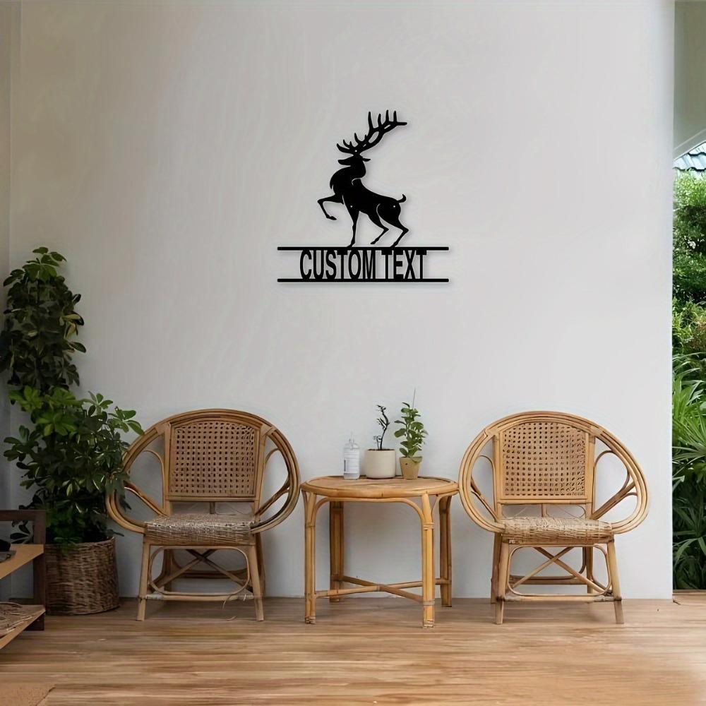 Metal Deer Name Sign, Custom House Number, Modern Entryway Decor, Housewarming Gift