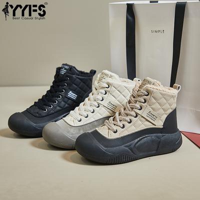 2024 Women's Winter Sports Boots Plush Cotton High Top Lace-up Thick Sole Non-slip Warm Cold Resistant Outdoor Boots
