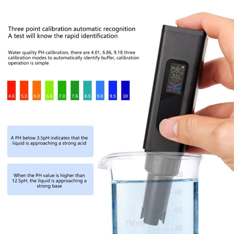 Multifunction Water Test Tool    Salinity Temperature Meter LCD Display Water Analysis Tool for Lab & Shower