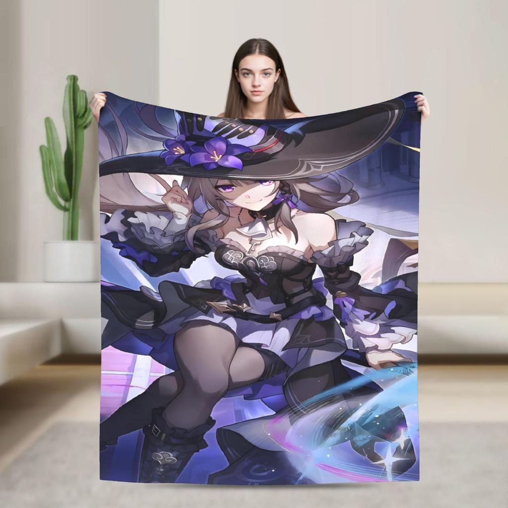 Firefly Blanket Honkai Anime Fuzzy Funny Warm Throw Blanket for Home Winter