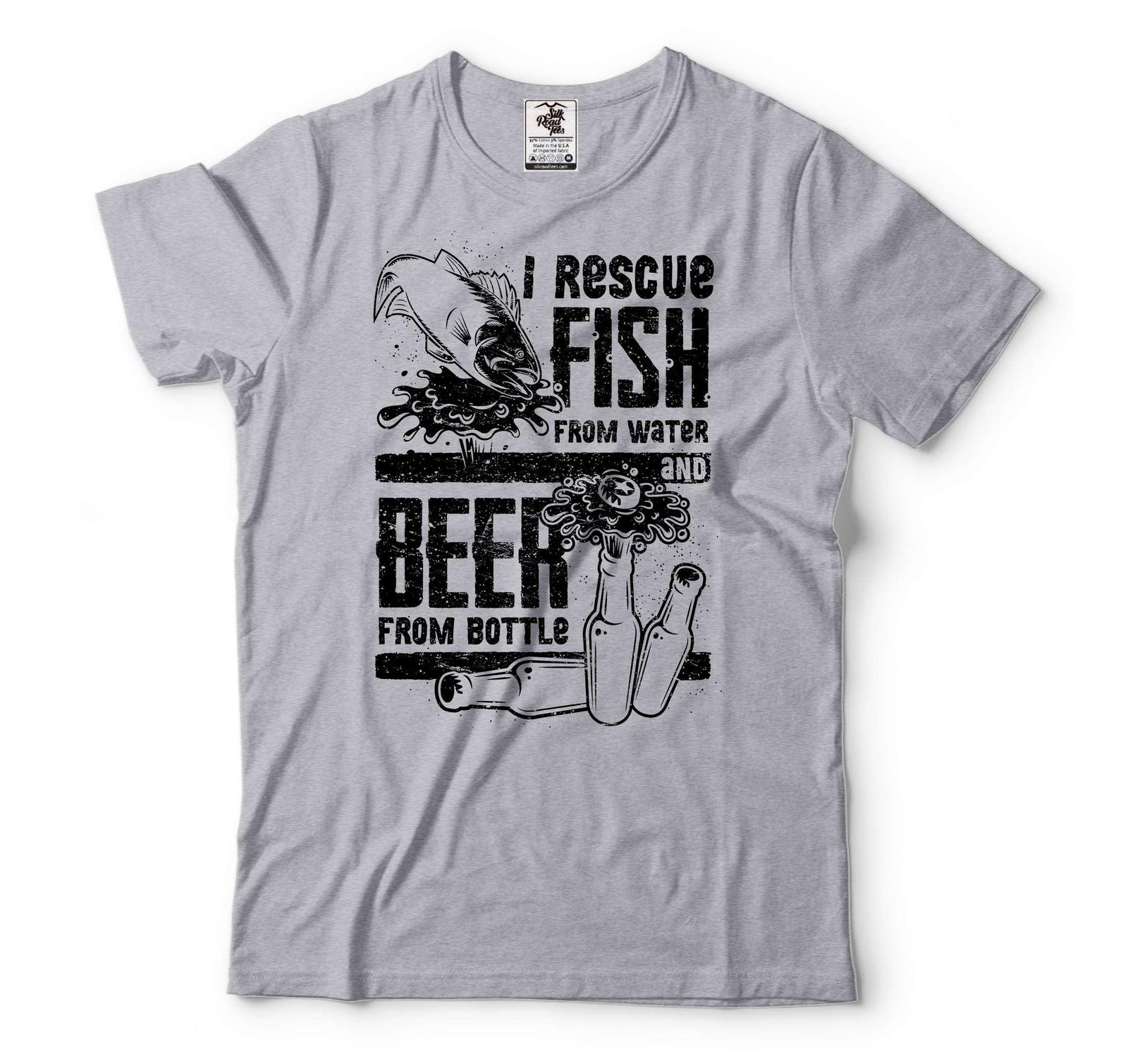 Fishing Shirt Funny Drinking Fishing Tee Drinking Beer Shirt Fathers Day Shirt 4XL