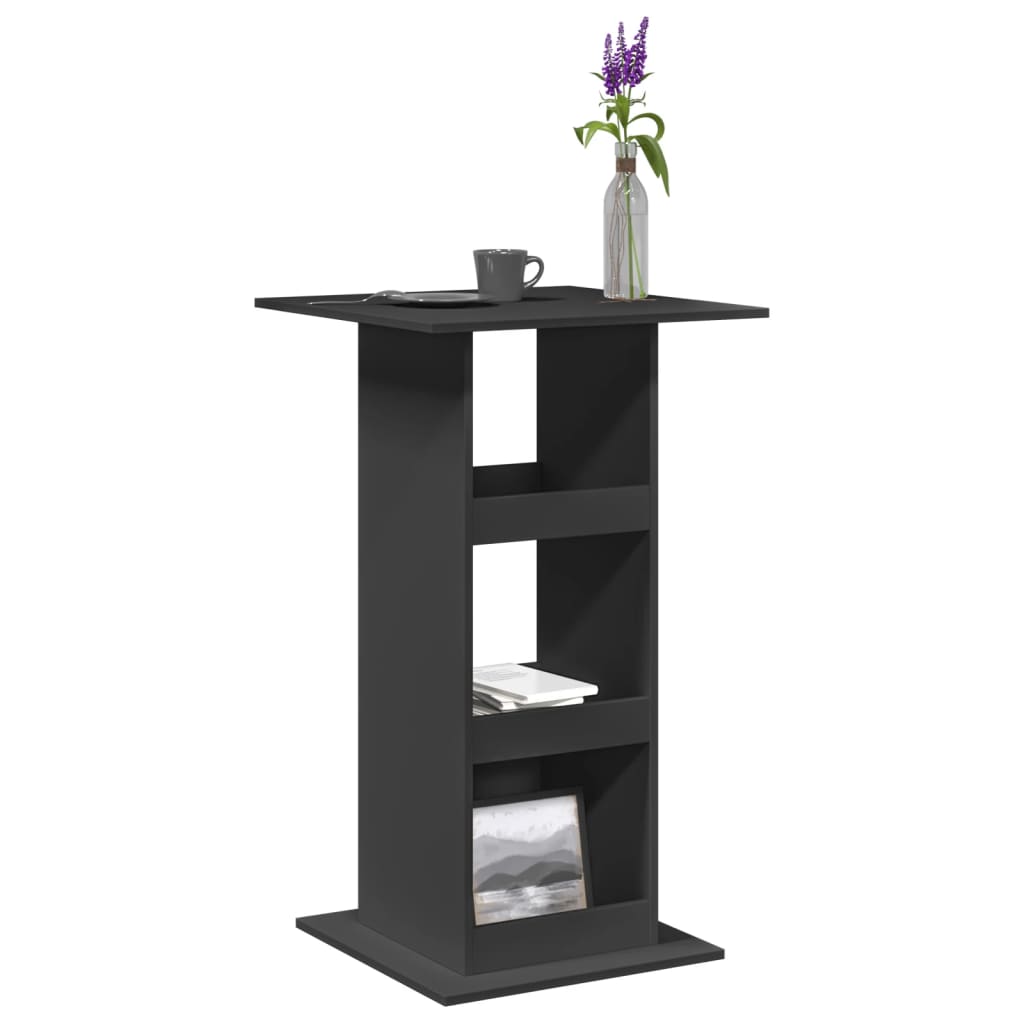 Bartisch with Shelves Black 60 x 60 x 102 cm Engineered Wood