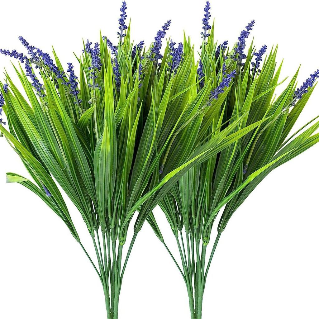 Outdoor Fake Flower Green Plant Spring Grass Lavender Artificial Simulation Plant Monkey Grass Home Decoration Lavender Flower