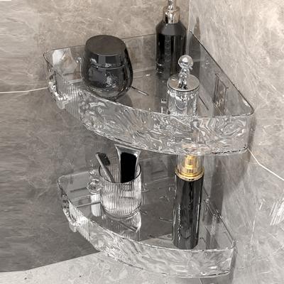 Kúpeľňový úložný stojan Nástenná rohová polica Silná nosnosť Veľká kapacita Priehľadný držiak na make-up Sprchový caddy