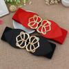 Down Jacket Decorative Belt Women'S Bright Gold Love Pair Buckle Elastic Belt Dress Wide Waist Seal Three Sizes