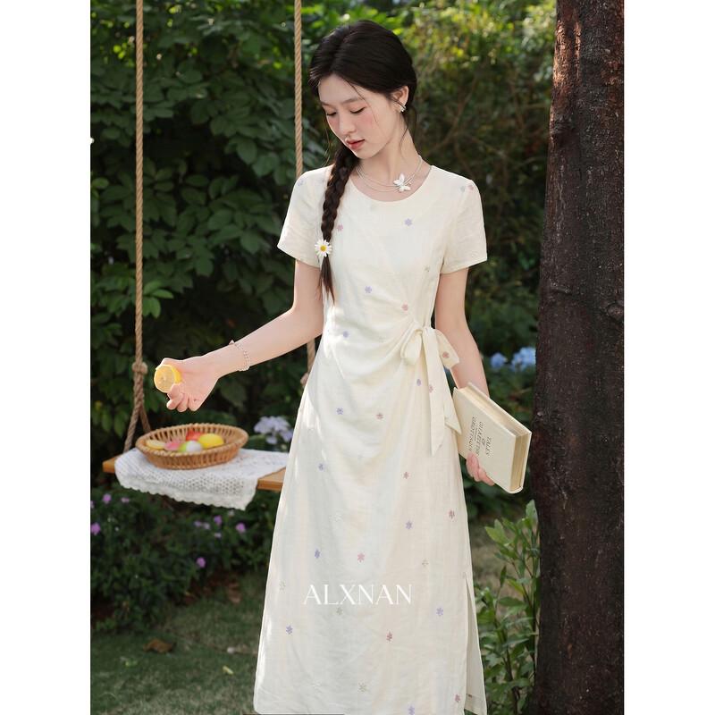 Women s French Style Apricot A-Line Summer Dress S