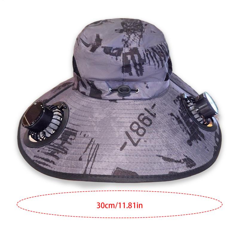 Fan Hats For Men Wide Brim USB Sun Hat With Fan Women's Caps For Fishing Golf Summer Hiking Boating Work Camping
