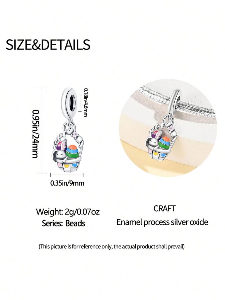 Charms Plata Easter Bunny Eggs Beads Charm Copper Plated Fit Charms Copperoriginal Bracelet For Jewelry Making Diy Charm