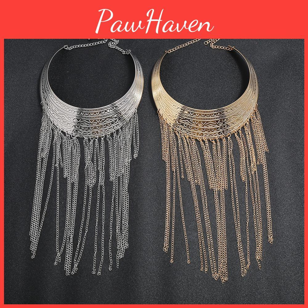 Fashionable Retro Multi Layer Tassel Design Women Metal Necklace For Sweaters