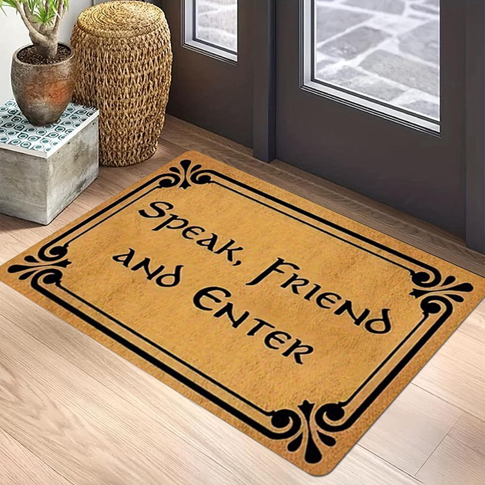 Warm Home Entryway Carpet Mat - Text Decor Vintage Minimalist Humorous Welcome Theme Door Mat Decorative Home Decoration Rug