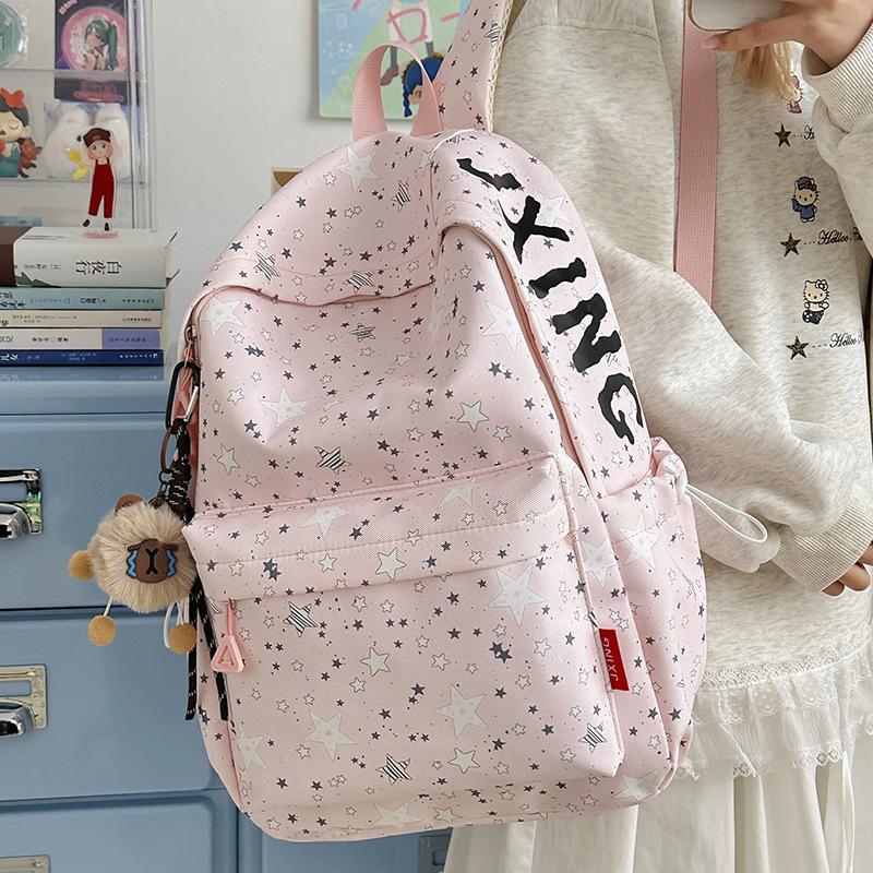 Schoolbag new female junior high school high school student star printing Korean version niche ins backpack Mori college student computer bag