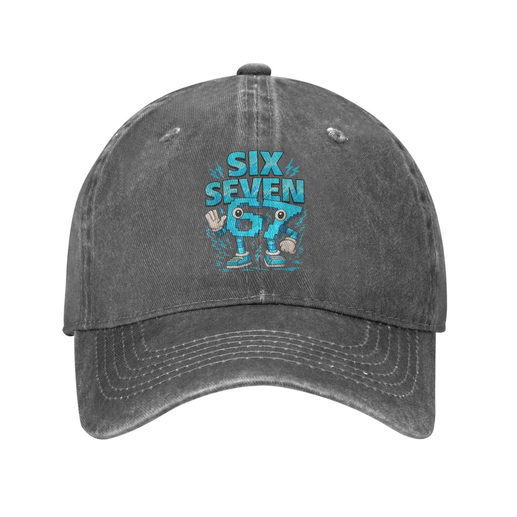 Washed Baseball Cap Fun Meme 67 Six Seven 6 7 Italian Brainrot Summer Hip Hop Hats For Men Trendy Outdoor Sun Baseball Caps