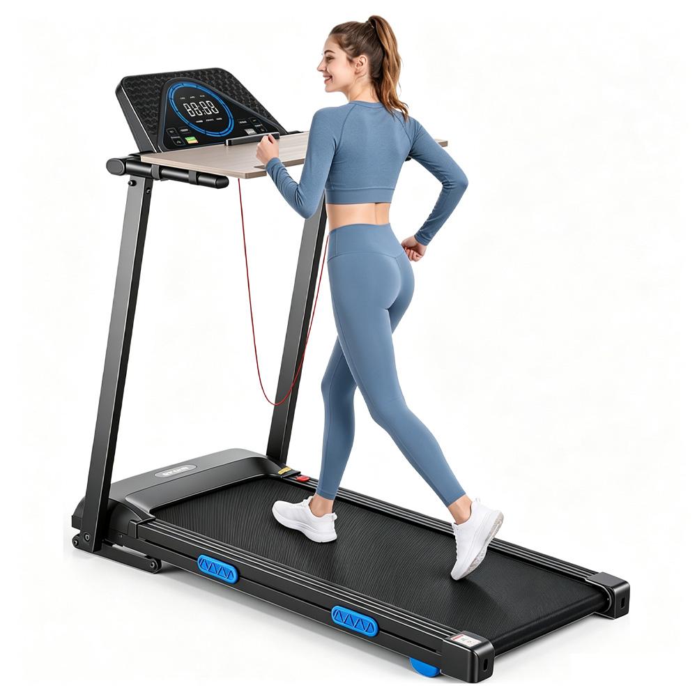 PB602A 3.0 HP Home Folding Electric Treadmill- 600W Brushless Motor,Power Incline,1–12 km/h,Desk/Tablet Holder,Bluetooth Connectivity,Fitshow App.