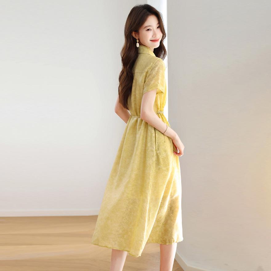 Unique and beautiful waist pinch dress women's new  temperament beautiful design skirt