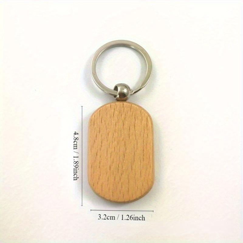 5/10 Pezzi Etichetta Quadrata in Legno Portachiavi Accessori Portachiavi Auto in Legno Pendente Moda per Borsa Porta Chiavi Scheda di Legno Vuota