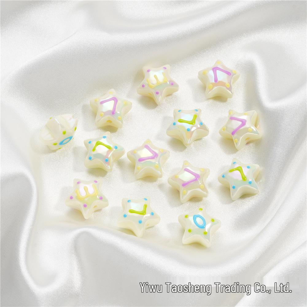 Acrylic Two-Color Gradient Hand-Painted Star Beads for DIY Jewelry and Phone Chains