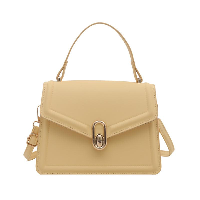 Korean Version of Handbag Women's 2025 New Solid Color Texture Handbag, Foreign Style Commuting Simple Messenger Small Square Bag