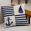 Nautische Blauwe Zeilboot Anker Kussenslopen Slaapkamer Bank Vierkante Kussensloop Woonkamer Stoel Kussenslopen Huisdecoratie Cadeau