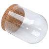 8/10/12cm Modern Handcraft Glass Dome Cover Dry Flower Vase With Wood Cork Base Landcrape Figurines Model Display Artwork