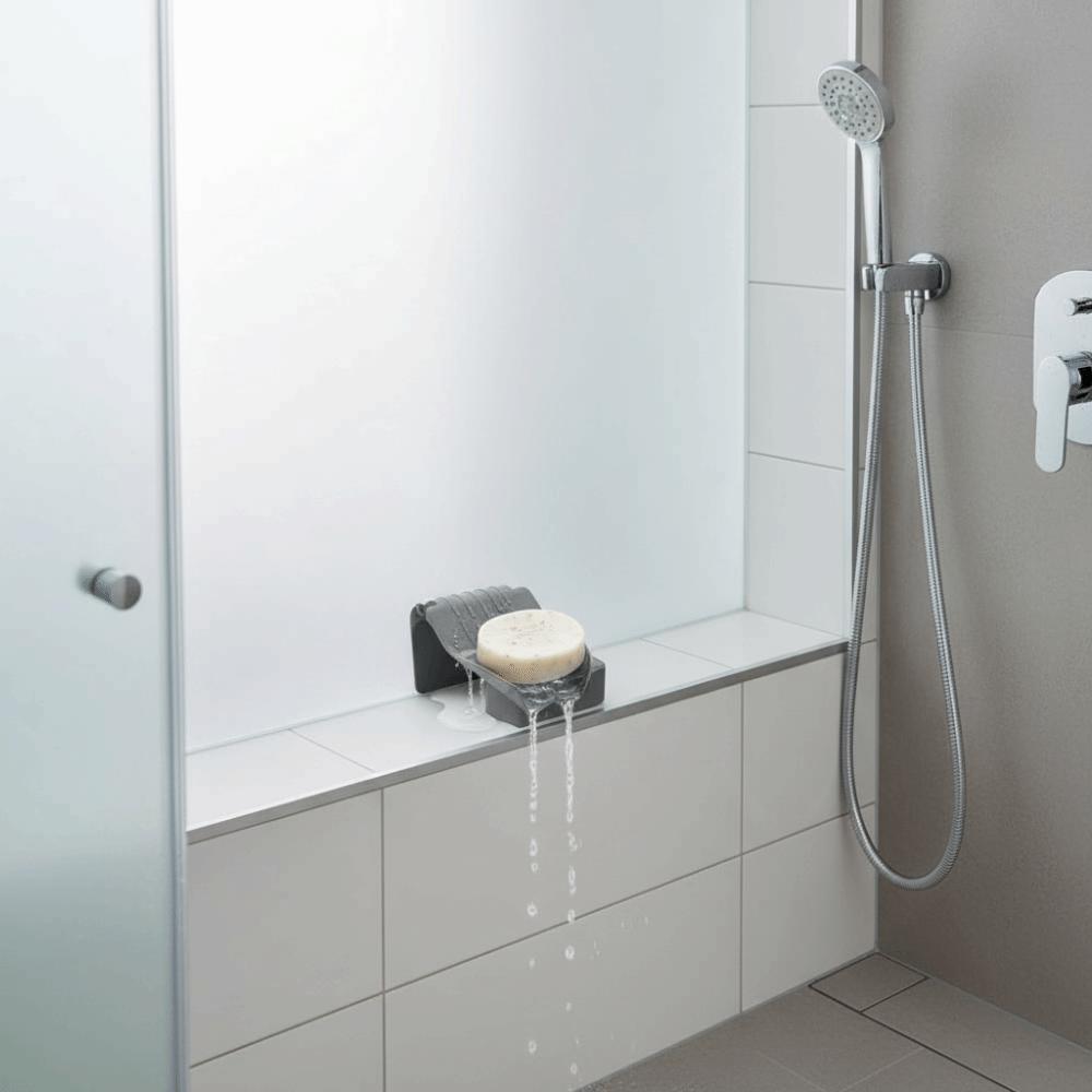Without Installation Portable Bathroom Cleaning Tool No Drilling Required Automatic Draining Soap Dish