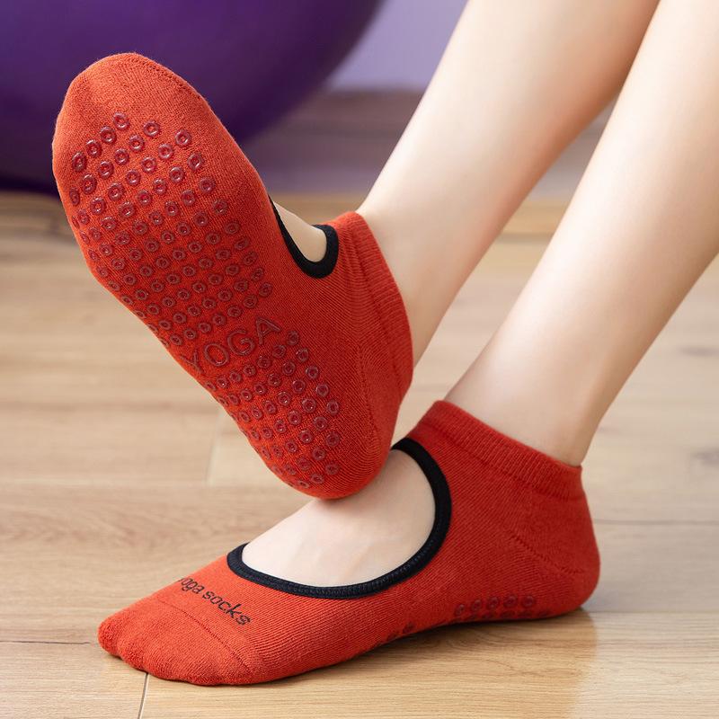 Sports Yoga Socks Women/Girl Non Slip Breathable Backless Indoor Gym Floor Ankle Sock Ladies Fitness Ballet Dance Pilates Sock