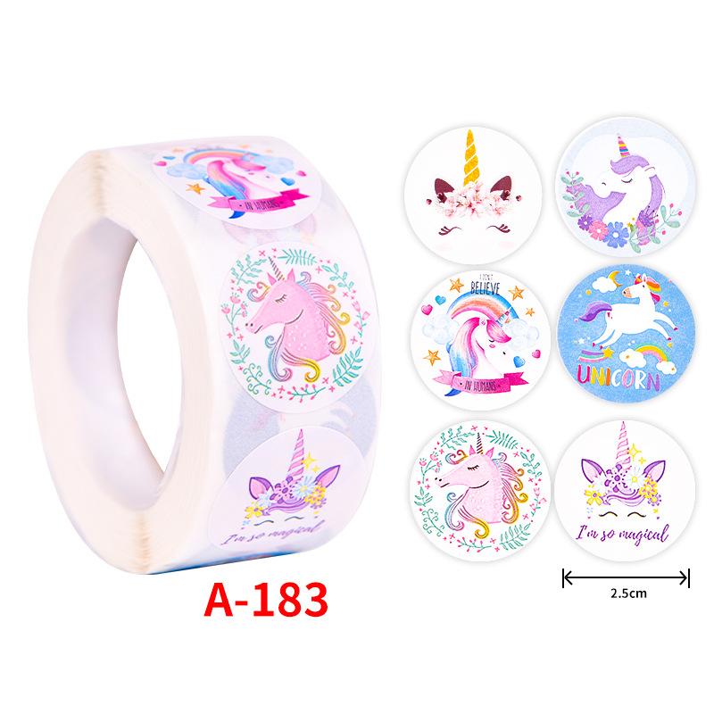 500Pcs Children's Cartoon Animal Stickers Baby Stickers Kindergarten Inspirational Little Red Flower Reward Roll Stickers
