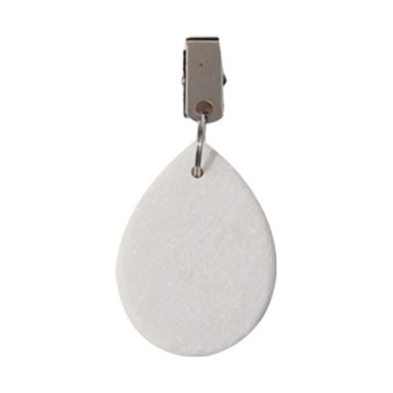 Marble Tablecloth Weight with Metal Clip, Teardrop Shape Table Cover Weight, Outdoor Party Picnic Dinner Tablecover Pendant Stone