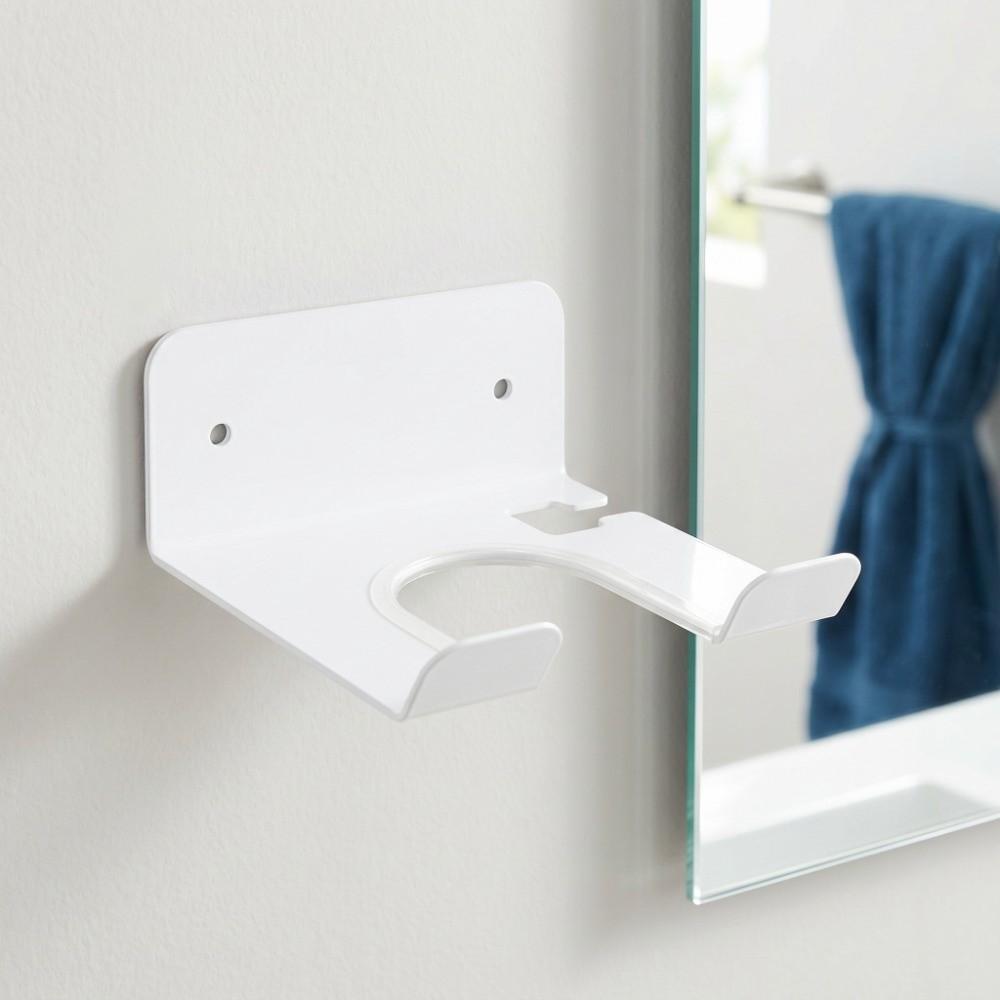 Wall Mount Hair Dryer Holder Carbon Steel Blow Dryer Rack Hair Dryer Rack Washroom