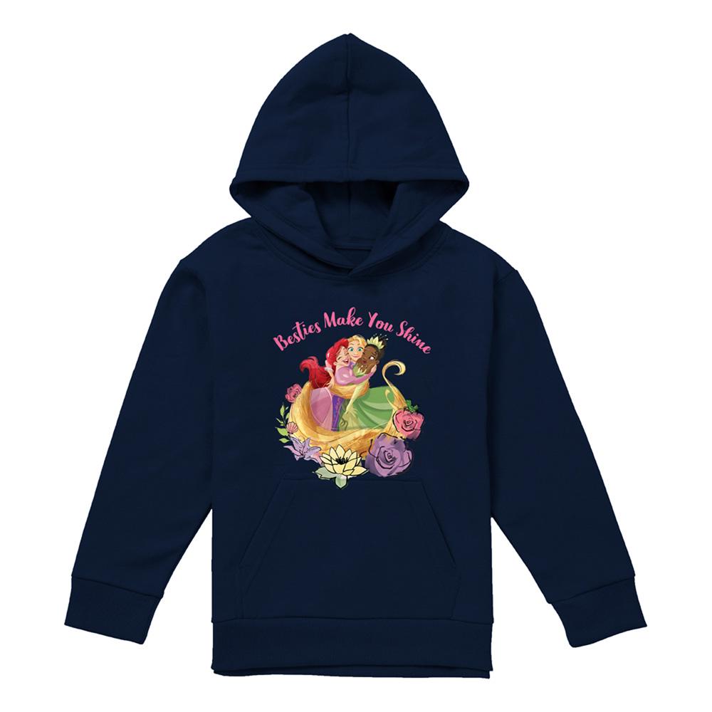 Disney Princess Childrens/Kids Besties Shine Ariel Rapunzel Tiana Heather Hoodie