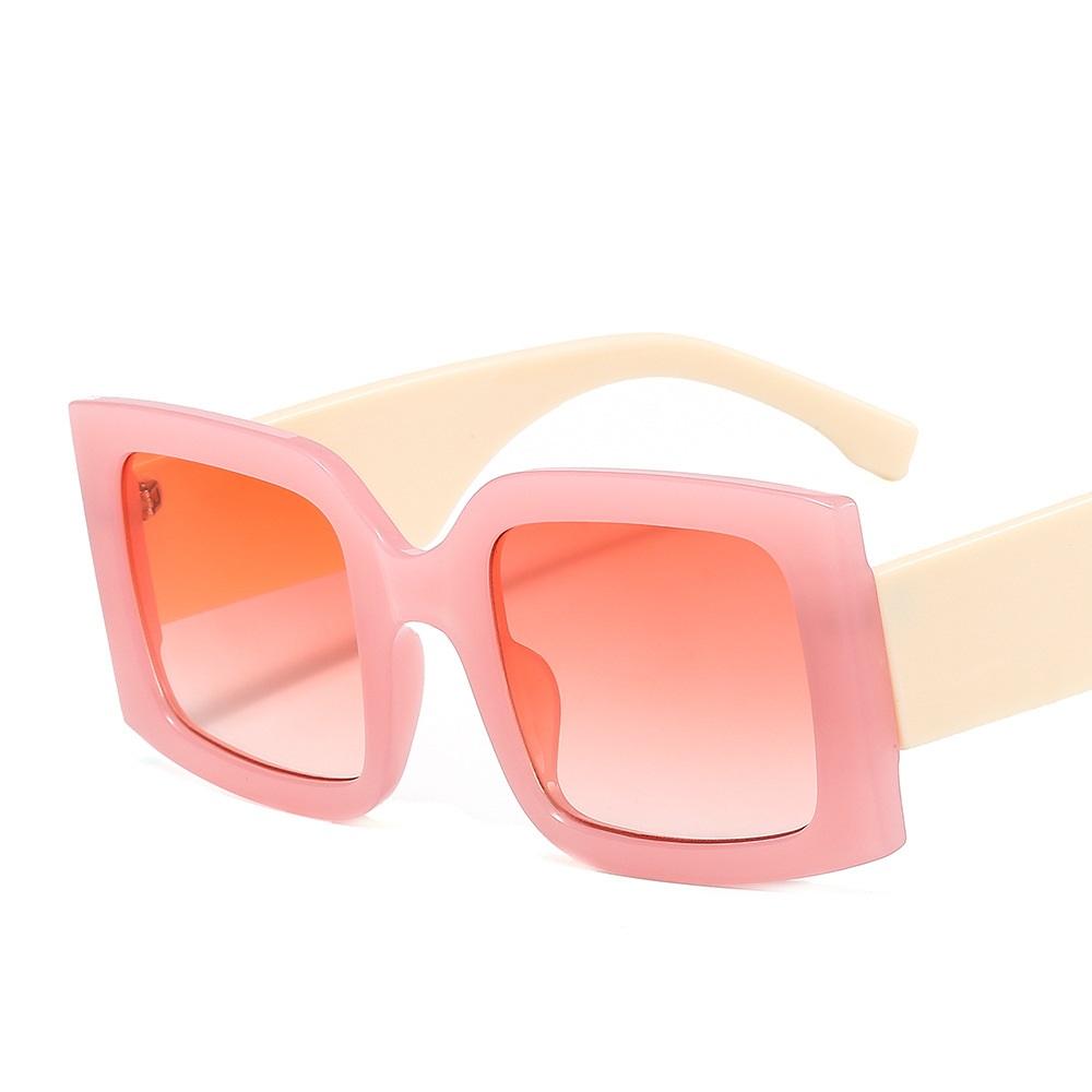 Vintage Square Oversized Sunglasses Women Men Brand Designer Big Frame Gradient Sun Glasses for Ladies Travel Party Shades UV400