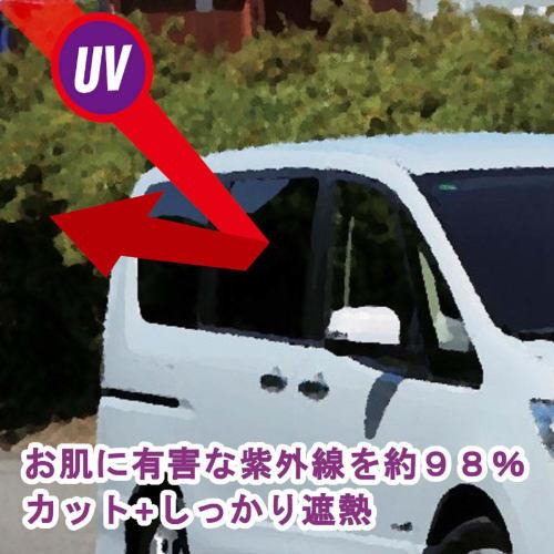 Meltec Car Blackout Curtains with Suction Cups, Big Size, Approx. 800(W) X 540(H)mm, 2 Pieces, CM-KB, Both Sides Deodorizing and Antibacterial Treatme