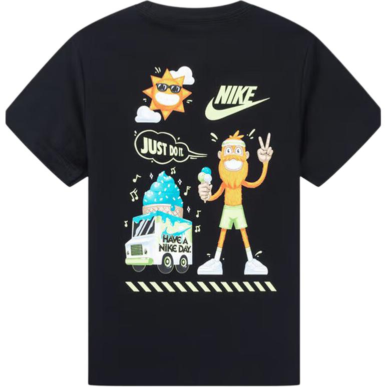 Nike T-Shirt Just Believe Soft Comfortable Simple Versatile Short Sleeve Kids Tops Black II3065-010