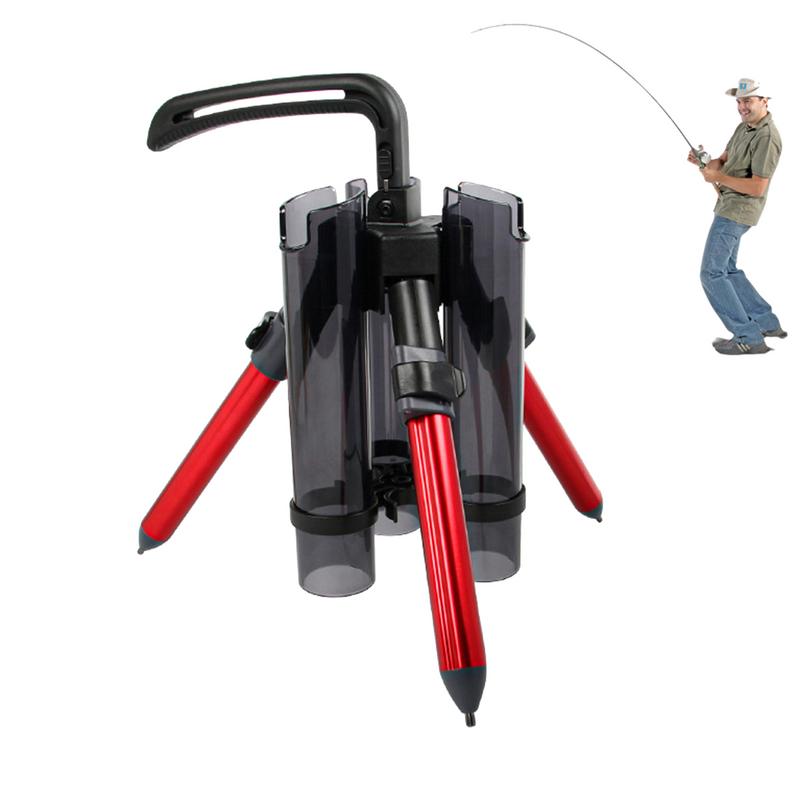 Tripod Fishing Rod Holders Portable Luya Fishing Pole Support Aluminum Alloy 3 Fishing Rods Rack Organizer For Fishing Accessory