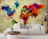 Wallpaper Colourful World Map As Painted