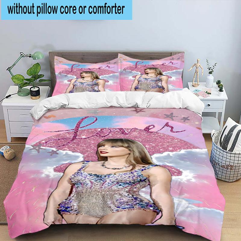 Taylor music Lover Artwork 3pcs Bedding,Including 1pc Duvet Cover And 2pcs Pillowcases Perfect for Christmas,Ideal for Bedroom, Dormitory
