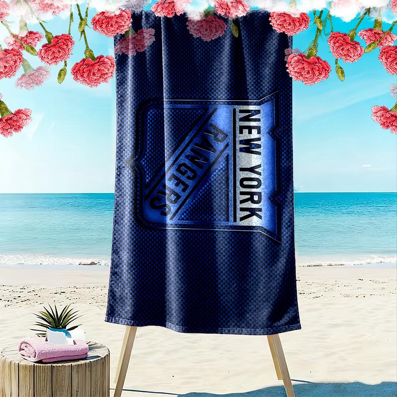 New York Rangers2 Print Beach Towel, Large Soft Quick Dry Towel for Beach Camping Swimming