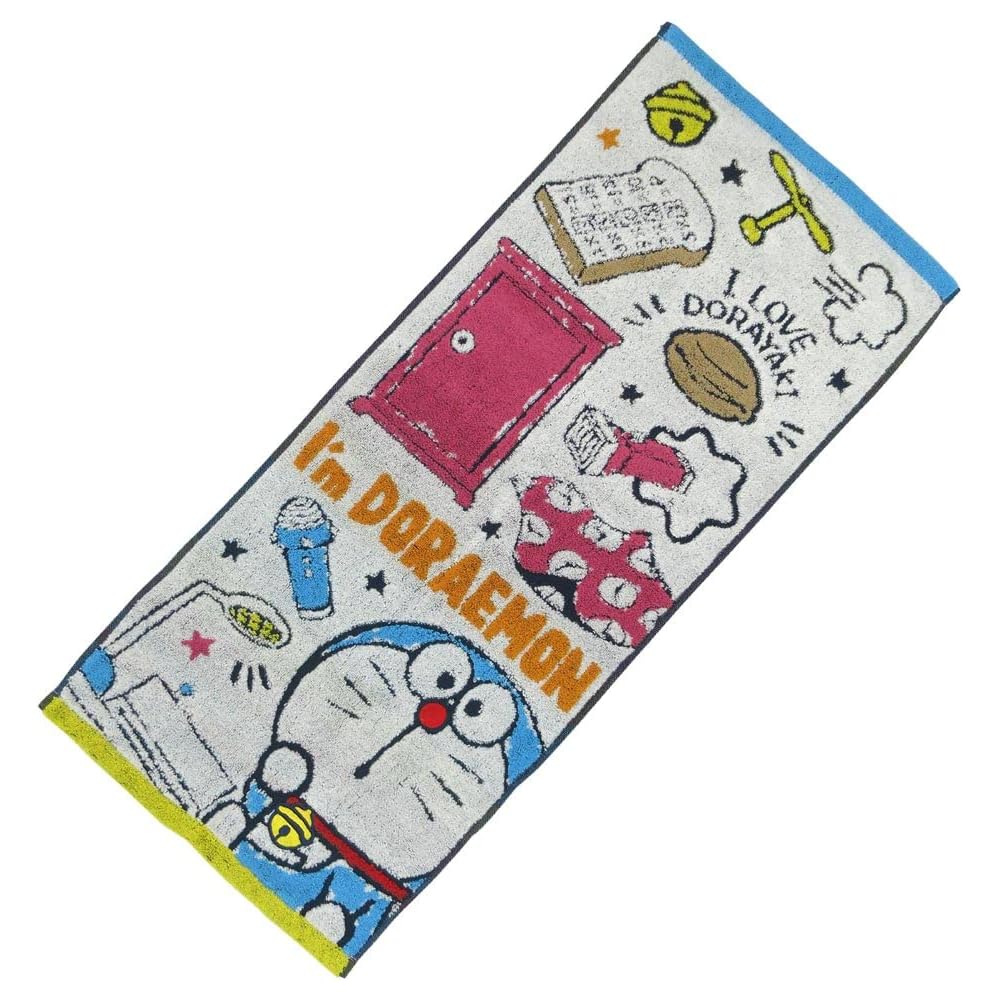 Marushin Face Towel "I'm Doraemon" (34 X 80 Cm) - 100% Cotton - Item No. 2805013500
